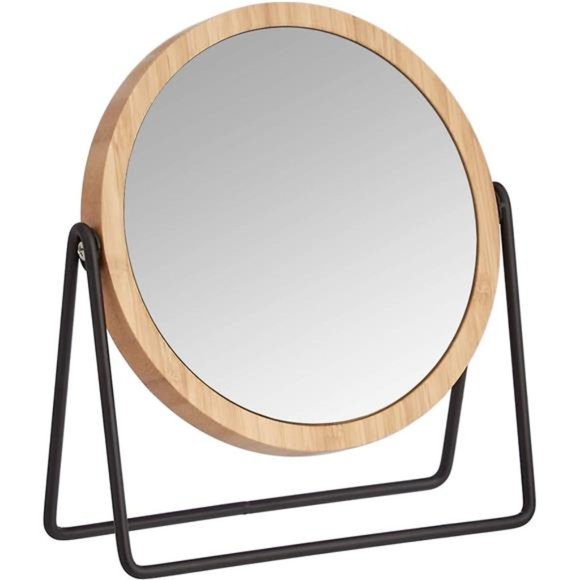 Vanity Mirror with Bamboo Rim - 1X/5X Magnification - Picture 1 of 5